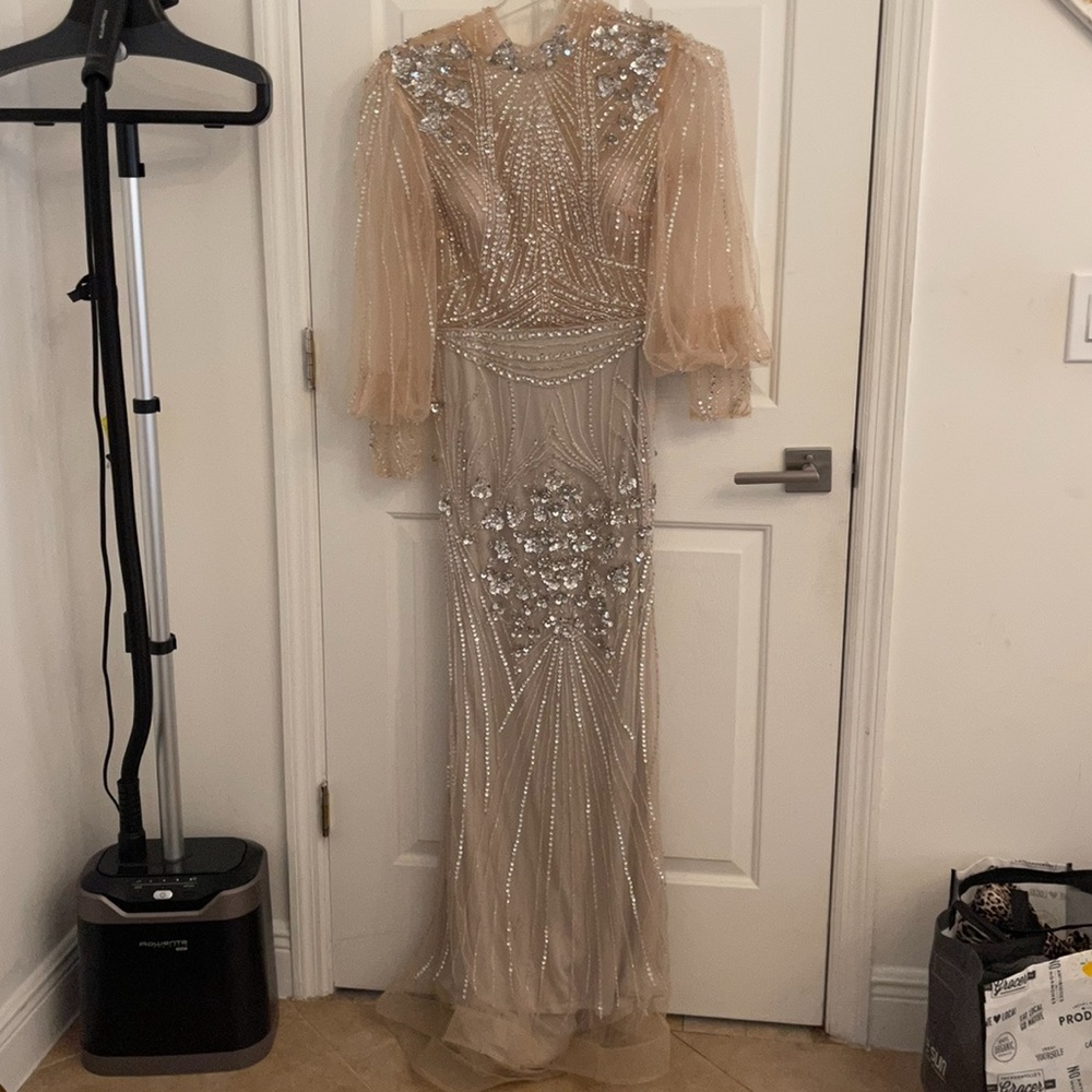 Hijabi friendly fancy beaded dress!